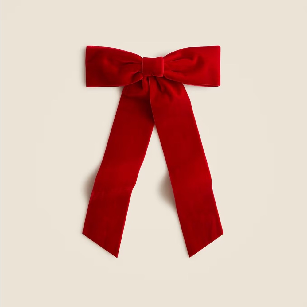 NWT J. Crew Red Velvet Bow Hair Clip